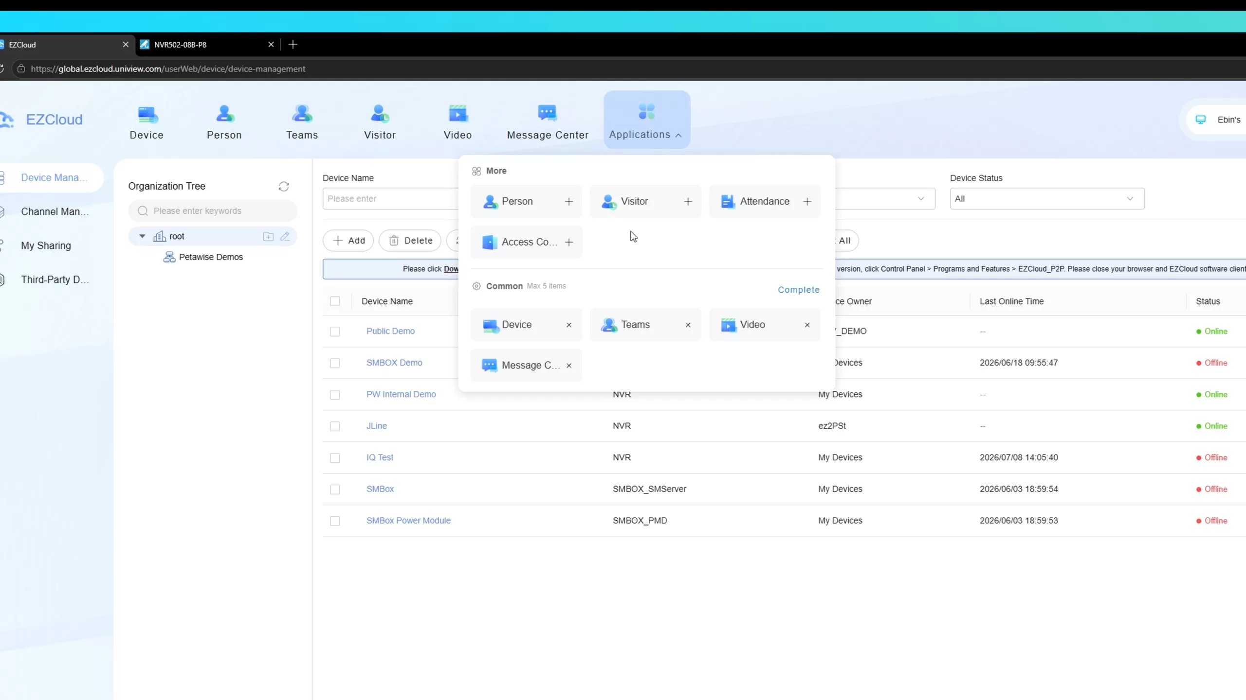 EZCloud Custom Navigation
